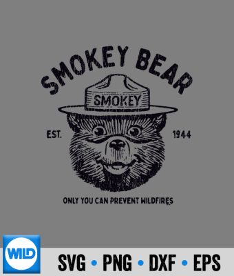 Smokey Bear SVG, Vintage Smokey Bear Only You Can Prevent Wildfires SVG