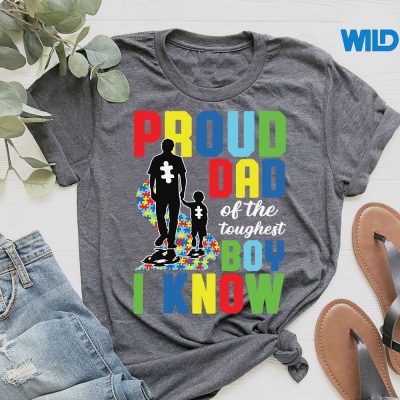ProudDadOfTheToughestIKnowAutismAwarenessFamilytshirt