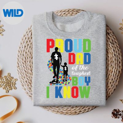 ProudDadOfTheToughestIKnowAutismAwarenessFamilysweater