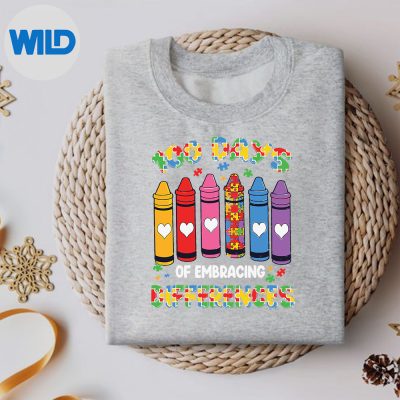 AutismAwarenessEmbraceDifferences100DaysOfSchoolsweater