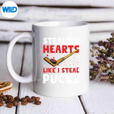 HockeyStickStealingHeartLikeIStealPucksValentineDaymug
