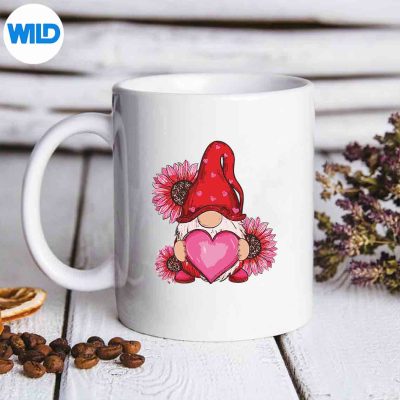 HappyValentinesDayGnomeWithLeopardSunflowerValentinemug