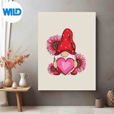 HappyValentinesDayGnomeWithLeopardSunflowerValentineposter