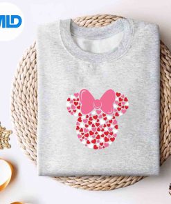 Disney Minnie Mouse Icon Pink Hearts Valentines Day Black Small SVG PNG Digital Download
