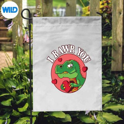 DinosaurValentinesDayCuteTRexToddlerValentineflag