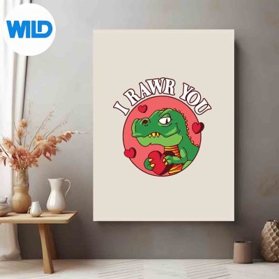 DinosaurValentinesDayCuteTRexToddlerValentineposter