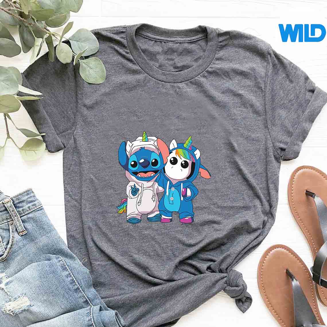 Alternative view of Stitch With Unicorn Classic Vintage SVG PNG