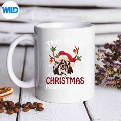 ThisIsMyChristmasPajamaShihTzuDogRedPlaidmug