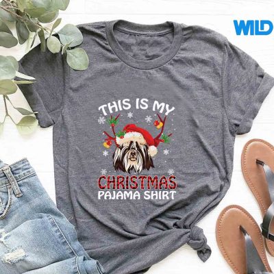 ThisIsMyChristmasPajamaShihTzuDogRedPlaidtshirt