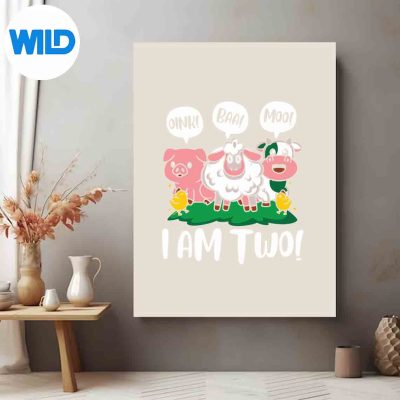 PigFarmFarmerFarmerIAmTwoCowSheepPartyThemeposter