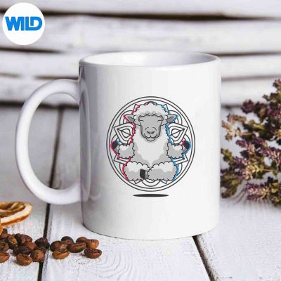 NamasteSheepMandalaLotusMeditationSheepmug