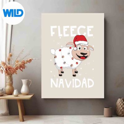 FleeceNavidadFelizSheepLightsChristmasPajamaposter