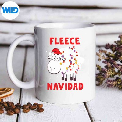 FleeceNavidadChristmasSheepLambSantaHatXmasPajamasmug