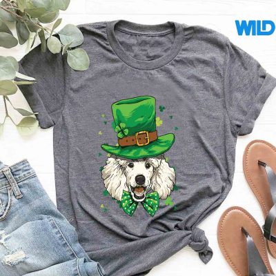 StPatricksDayLeprechaunShamrockPoodleDogtshirt