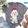 ChristmasPoodleSantaHatLightsXmastshirt