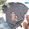 ChristmasPoodleDogSnowmanSantaHatLightstshirt