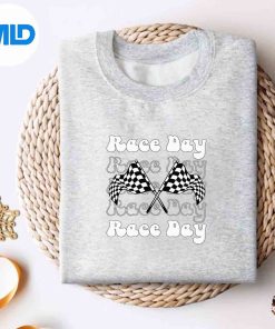 Race Day Checkered Flag Dirt Track Drag Racing Season Silhouette SVG PNG