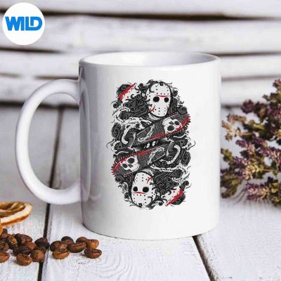 HalloweenHorrorGraySkullMaskmug