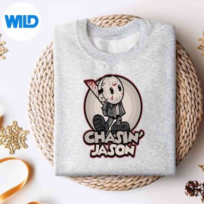 Friday13thFilmChasinJasonCartoonsweater