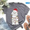 MalteseDogChristmasWearingHatSantaLightstshirt