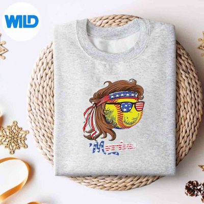 SoftballUsFlagMericaIndependenceDay4thOfJulysweater