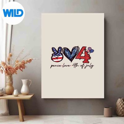 PeaceLove4thOfJulyAmericaFlagFourthPatrioticposter