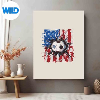 PatrioticSoccer4thOfJulyUsaAmericanFlagposter