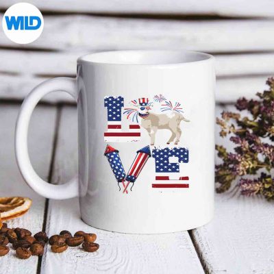 LoveCostumeAmericanFlagFireworksGoat4thOfJulymug