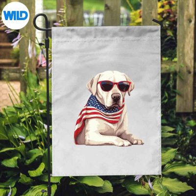 LabradorRetrieverWithUsaFlag4thOfJulyflag