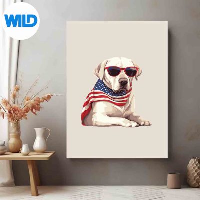 LabradorRetrieverWithUsaFlag4thOfJulyposter