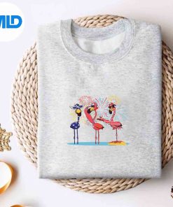 Flamingo American Flag Firework Happy 4th Of July Patriotic SVG PNG