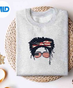 Black Girl 4th Of July African American Flag Queen Balck SVG PNG Download