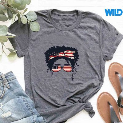 BlackGirl4thOfJulyAfricanAmericanFlagQueenBalcktshirt