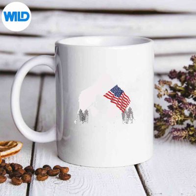 BigfootFireworks4thOfJulyAmericanFlagSasquatchmug