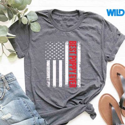 BestPoppyEverAmericanFlagFathersDay4thOfJulytshirt
