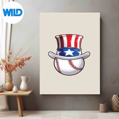 BaseballUncleSam4thOfJulyAmericanFlagposter