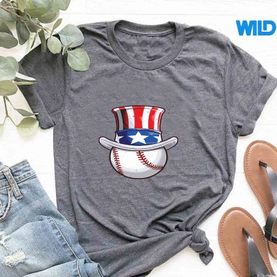 BaseballUncleSam4thOfJulyAmericanFlagtshirt