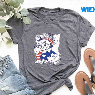 AnimeGirl4thOfJulyUsaFlagPatrioticAnimatorFanatictshirt