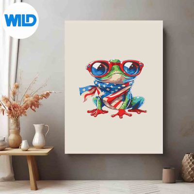 4thOfJulyPatrioticUsaFlagFrogNatureReptileLoverposter