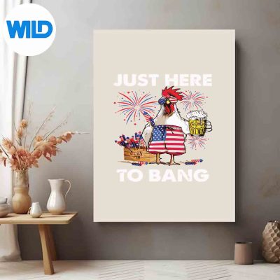 4thOfJulyJustHereToBangUsaFlagChickenBeerposter