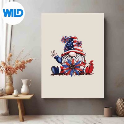 4thOfJulyAmericanFlagPatrioticGnomeWithSunflowerposter