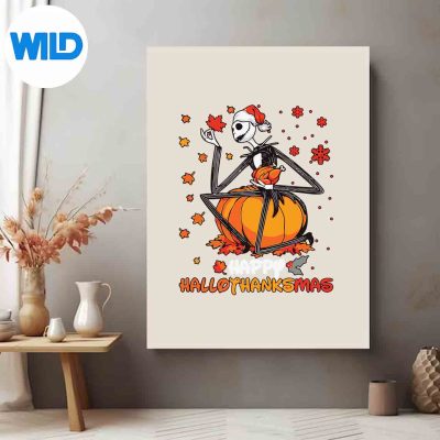 SkeletonThankgivingWineHappyHallothanksmasposter