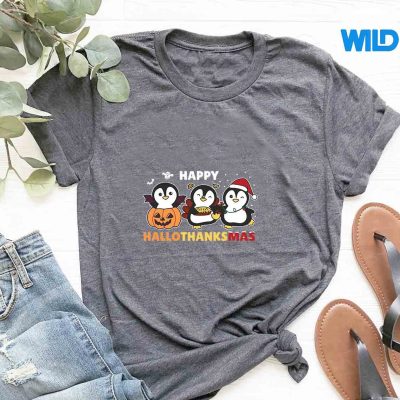 PenguinChristmasHalloweenCostumeHappyHallothanksmastshirt