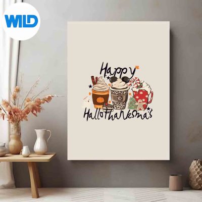 HappyHallothanksmasCoffeeLatteHalloweenThanksgivingIntriguedposter