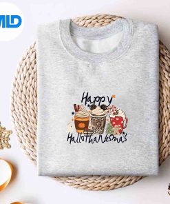 Happy Hallothanksmas Coffee Latte Halloween Thanksgiving Intrigued SVG PNG Digital Design