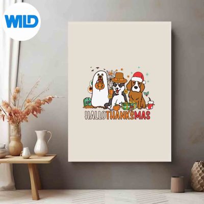 HallothanksmasThanksgivingChristmasHalloweenDogposter