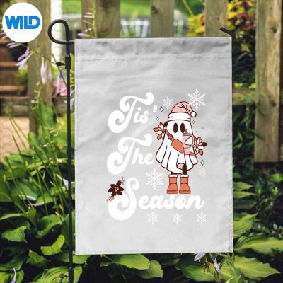 TisTheSeasonSpookyChristmasGhostCuteGroovyBooflag