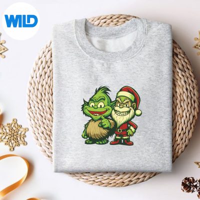 GrinchAndSantaClausSmilingChristmasFunnysweater