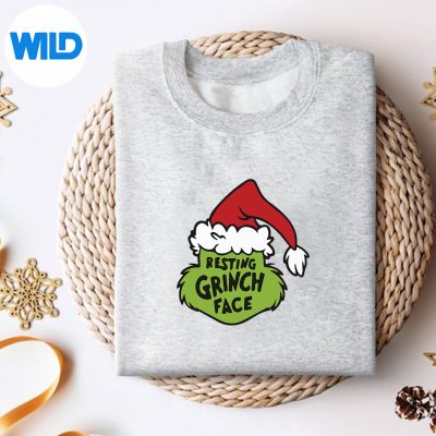 FunnyRestingFaceSantaGrinchsweater