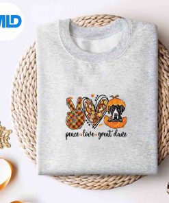 Peace Love Great Dane Pumpkin Autumn Thanksgiving Design for Cricut